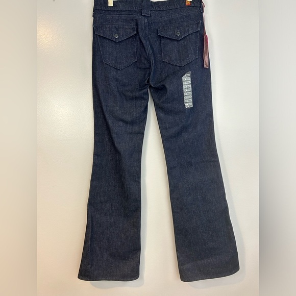 NWT 7 For All Mankind Blue Denim Flare Boot Cut Jeans Size 28 - Picture 6 of 12